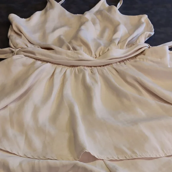 RESERVED FOR LORAINE Glam Adorable Cream Layered Romper Dress - Picture 7 of 13